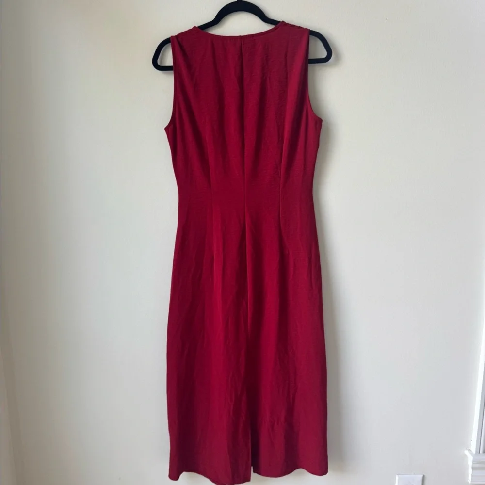 Mango Size 6 Elegant Figure Flattering Midi Burgundy Wine Maroon Tank Dress